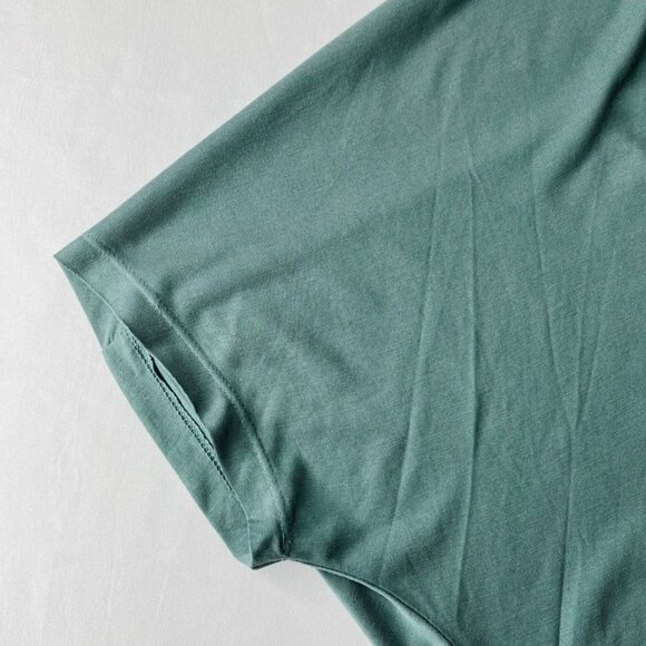 Lush V Neck T Shirt Dress Size M Green Mini Casual Modal Blend Soft Comfy - Picture 8 of 9